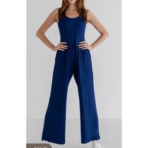 IMBŌDHI Blue Ribbed Jumpsuit Size M